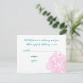 Pink Peony RSVP Kaartje (Staand voorkant)