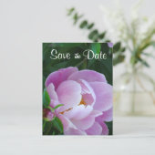 Pink Peony Save the Date Briefkaart (Staand voorkant)