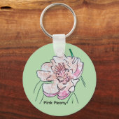 Pink Peony Sleutelhanger (Achterkant)