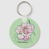 Pink Peony Sleutelhanger (Achterkant)