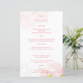 Pink Peony Spring Garden Wedding Menu (Staand voorkant)