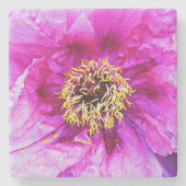 Pink Peony Stone Onderzetter (Voorkant)