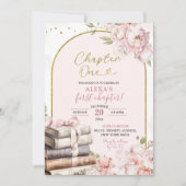 Pink Peony Storybook Chapter One 1st Birthday Kaart (Voorkant)