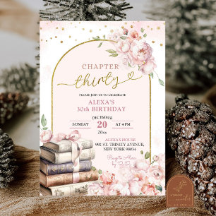 Pink Peony Storybook Vrouw 30ste verjaardag Kaart