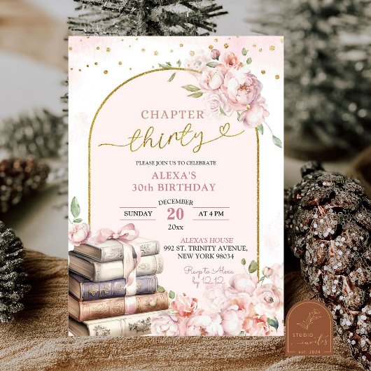 Pink Peony Storybook Vrouw 30ste verjaardag Kaart