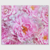 Pink Peony Summer Floral Bouquet Cadeaupapier (Vlak)