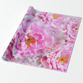 Pink Peony Summer Floral Bouquet Cadeaupapier (Uitgerold)