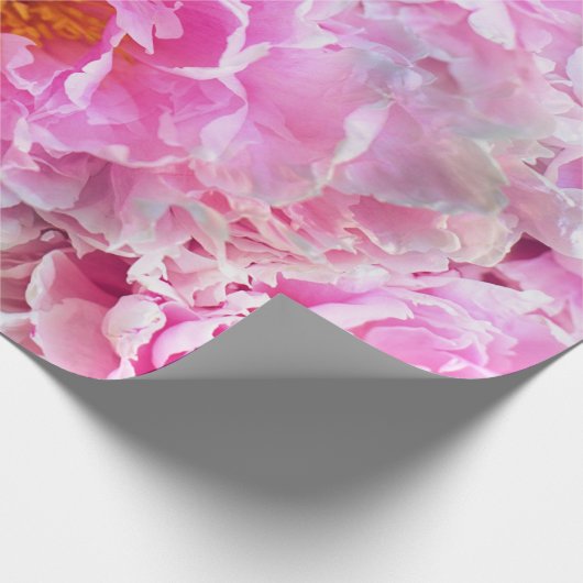Pink Peony Summer Floral Bouquet Cadeaupapier (Hoek)