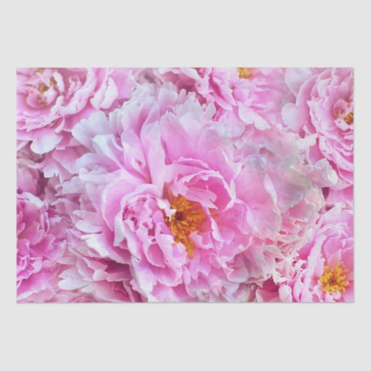 Pink Peony Summer Floral Bouquet Tissuepapier (Voorkant)