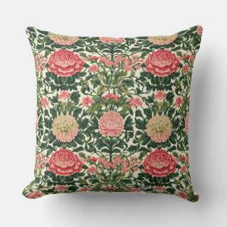 Pink Peony Symmetrical Floral Pattern Kussen