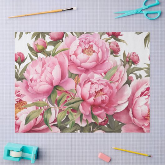 Pink Peony Tissuepapier (Craft)