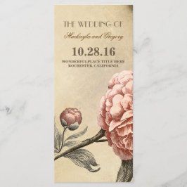 Pink Peony Vintage Wedding Programma's