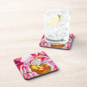 Pink Peony waterverf fine art Bier Onderzetter (Rechterzijde)