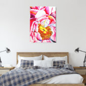 Pink Peony waterverf fine art Canvas Afdruk (Insitu (Slaapkamer))