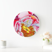 Pink Peony waterverf fine art Grote Klok (Huis)