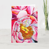 Pink Peony waterverf fine art Kaart (Voorkant)