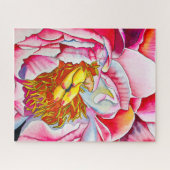 Pink Peony waterverf fine art Legpuzzel (Horizontaal)