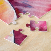 Pink Peony waterverf fine art Legpuzzel (Zijkant)