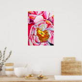 Pink Peony waterverf fine art Poster (Keuken)