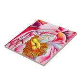 Pink Peony waterverf fine art Tegeltje (Zijkant)