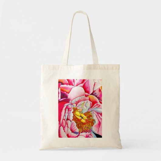 Pink Peony waterverf fine art Tote Bag (Voorkant)