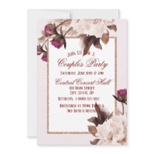 Pink Peony Waterverf Floral Couples Party