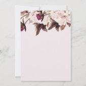 Pink Peony Waterverf Floral Couples Party Kaart (Achterkant)