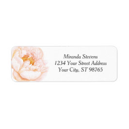 Pink Peony Waterverf Floral Etiket