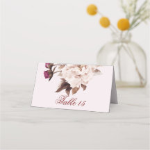 Pink Peony Waterverf Floral Wedding Table Number