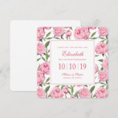 Pink Peony Waterverf Flowers - Bridesmaid Kaart (Voorkant / Achterkant)