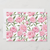 Pink Peony Waterverf Flowers - sla de datum op Save The Date (Achterkant)