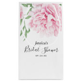 Pink Peony Waterverf Vrijgezellenfeest Klein Cadeauzakje (Achterkant)