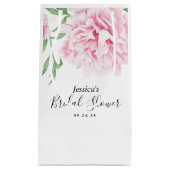 Pink Peony Waterverf Vrijgezellenfeest Klein Cadeauzakje (Voorkant)