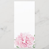 Pink Peony Waterverf Wedding Menu (Achterkant)
