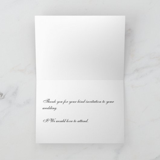 Pink Peony Wedding Acceptance Kaart (Binnen)