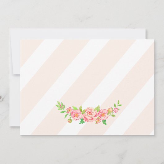 Pink Peony Wedding Bedankkaart (Achterkant)