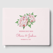 Pink Peony Wedding Gastenboek (Voorkant)