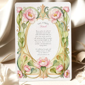 Pink Peony Wedding Kaart