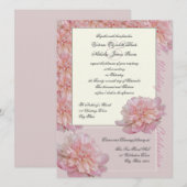 Pink Peony Wedding Kaart (Voorkant / Achterkant)