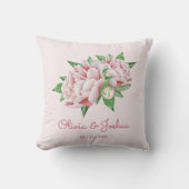 Pink Peony Wedding Kussen (Voorkant)