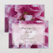 Pink Peony Wedding RSVP Response Kaart (Voorkant / Achterkant)