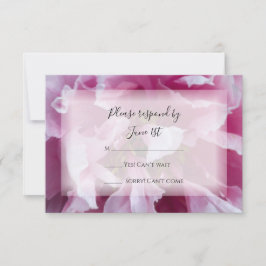 Pink Peony Wedding RSVP Response Kaart