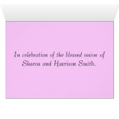 Pink Peony Wedding Table Place Card Sjabloon (Binnen Horizontaal (Onder))