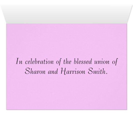 Pink Peony Wedding Table Place Card Sjabloon (Binnen Horizontaal (Onder))