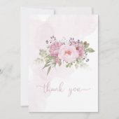 Pink Peony Wedding Thank You Cards Bedankkaart (Voorkant)