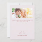 Pink Peony Wedding Thank You Cards Bedankkaart (Achterkant)