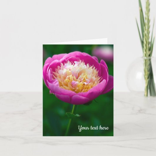 Pink Peony Wenskaart Bedankkaart (Voorkant)