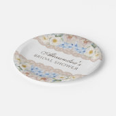 Pink Peony White Blue Hydrangea Vrijgezellenfeest Papieren Bordje (Gekanteld)