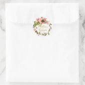 Pink Peony Wreath Moeder van de Groom ID456 Ronde Sticker (Tas)
