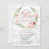 Pink Peony Wreath Roos Gold Marble 50 & Fabulous Kaart (Voorkant)